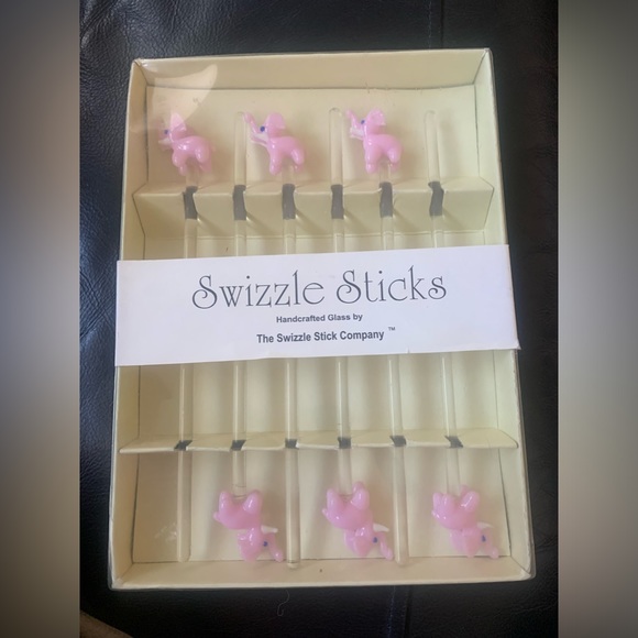 Swizzle Sticks pink elephant stirrers - Picture 1 of 5
